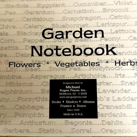 NEW GARDEN NOTEBOOK W/ THICK SPIRAL BINDING FOR PLANNING & DRAWING GARDEN NOTES - Picture 3 of 5